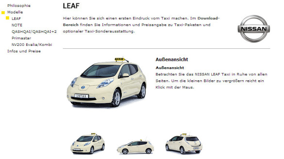 Nissan Leaf nun als Taxi erhältlich Nissan Leaf nun als Taxi erhältlich