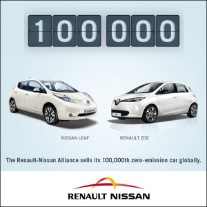 Allianz Renault-Nissan verkauft 100.000 Elektrofahrzeuge weltweit Allianz Renault-Nissan verkauft 100.000 Elektrofahrzeuge weltweit